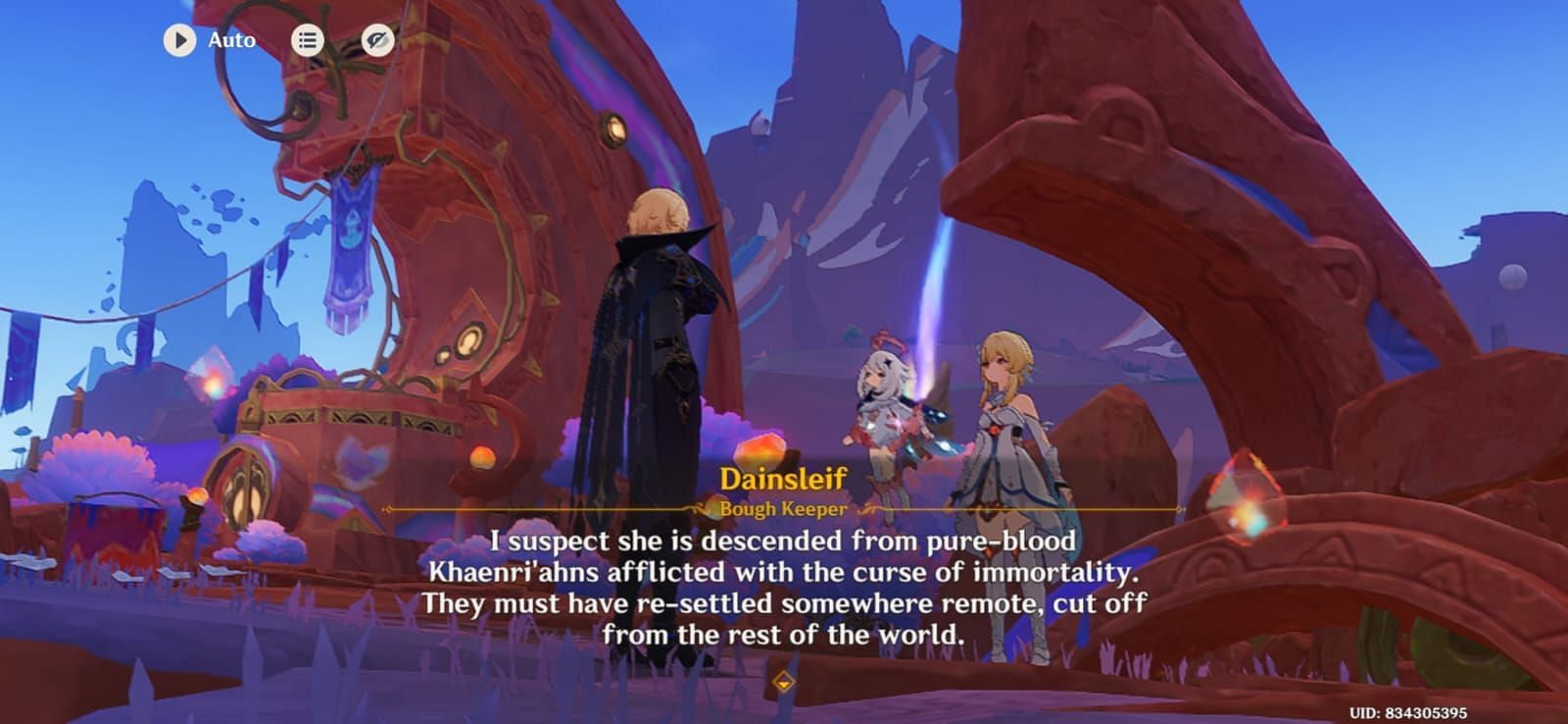 Dainsleif believes Direidyth may be a pure-blood Khaenri'ahn (Image via HoYoverse)